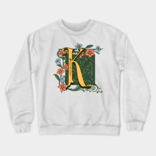 Art Nouveau Letter K, Ornamental Letter K, Art Deco Crewneck Sweatshirt